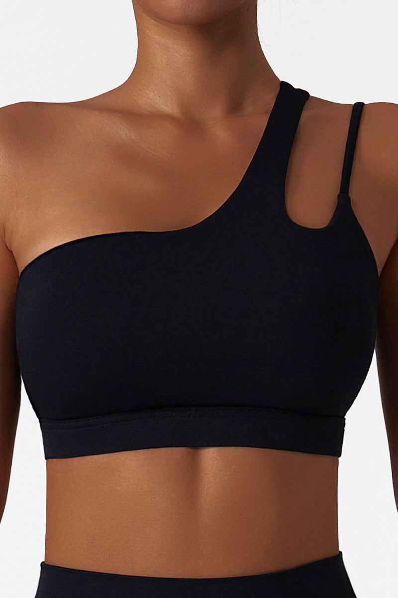 One-Shoulder Shockproof Yoga Bra