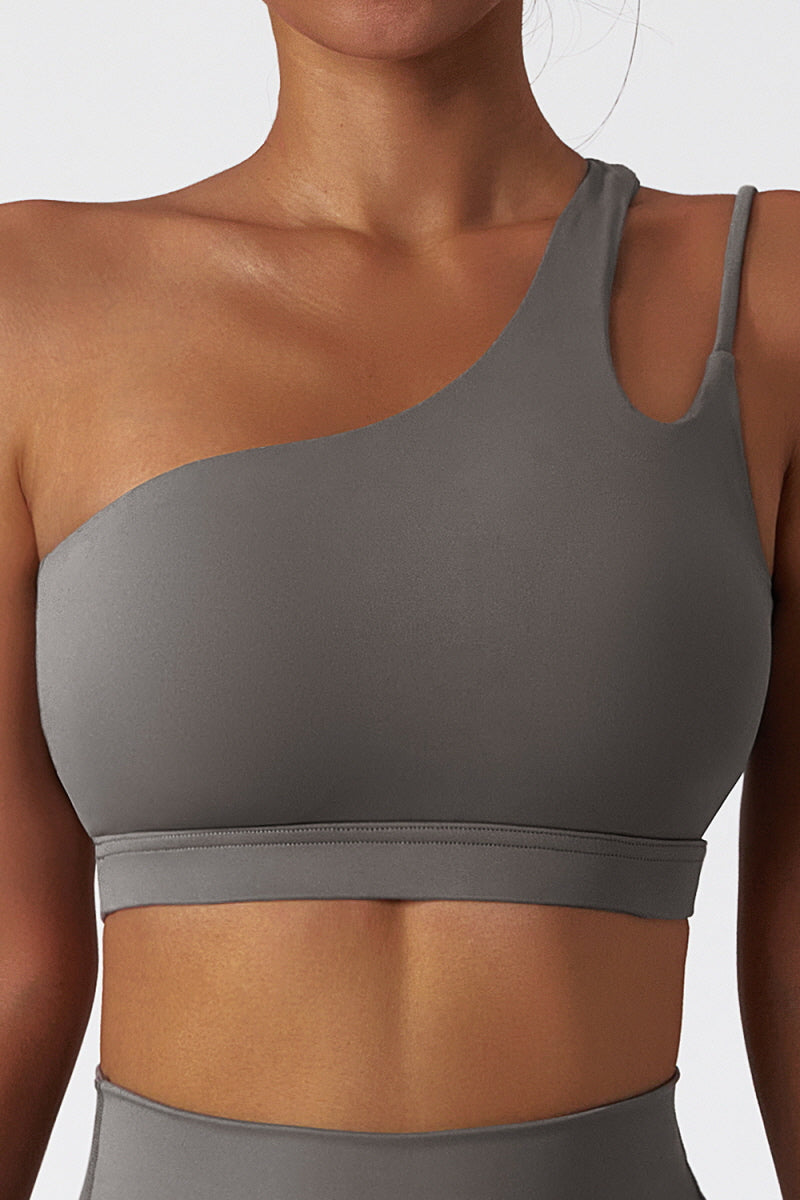 One-Shoulder Shockproof Yoga Bra