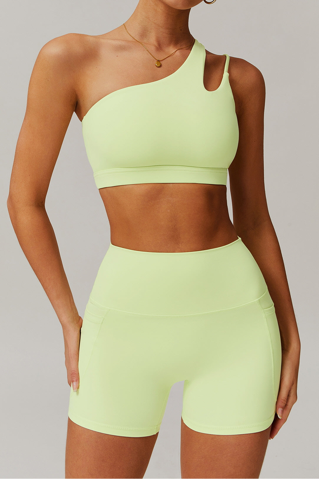 One-Shoulder Shockproof Yoga Bra