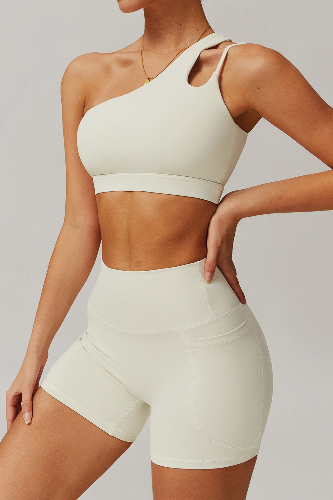 One-Shoulder Shockproof Yoga Bra