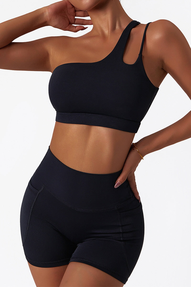 One-Shoulder Shockproof Yoga Bra