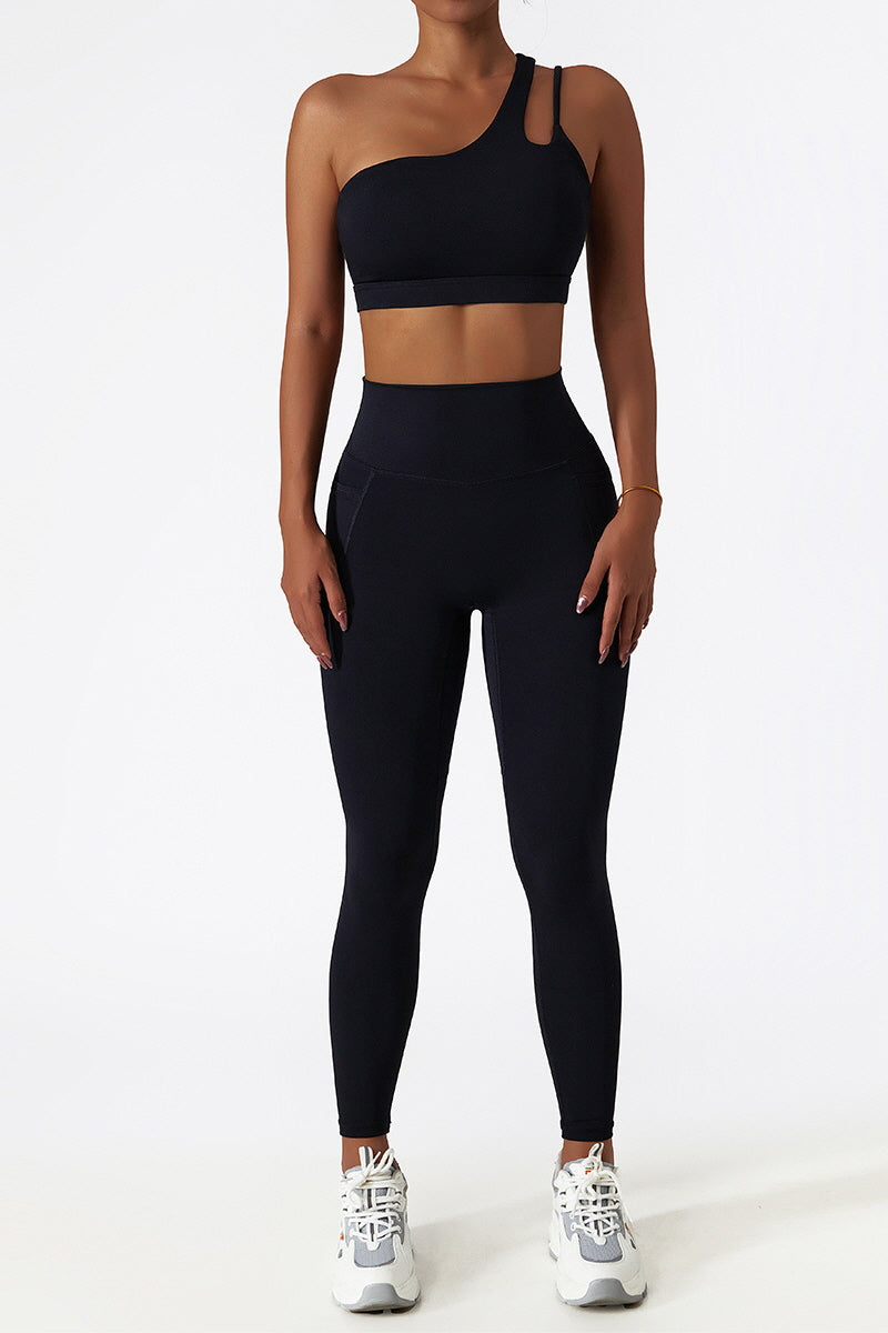 One-Shoulder Shockproof Yoga Bra