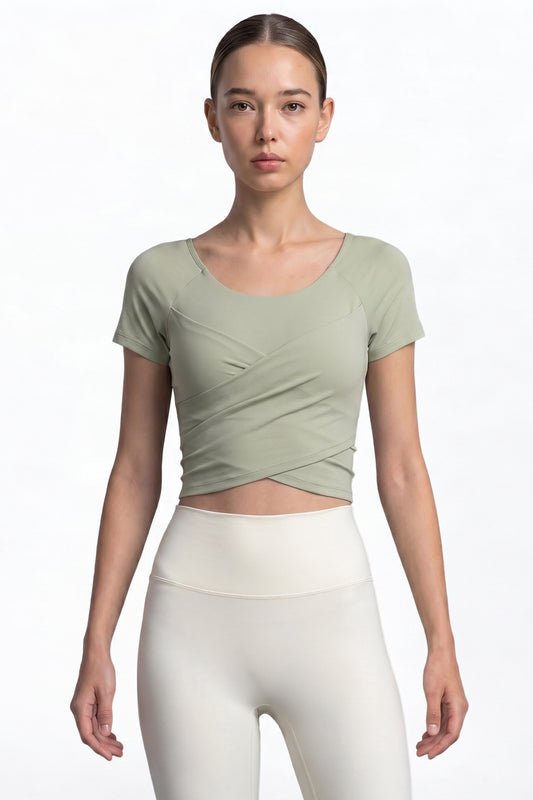 Shanti Cross-Drape Crop Top