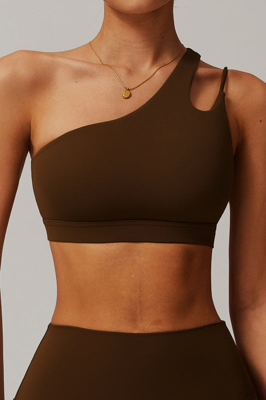 One-Shoulder Shockproof Yoga Bra