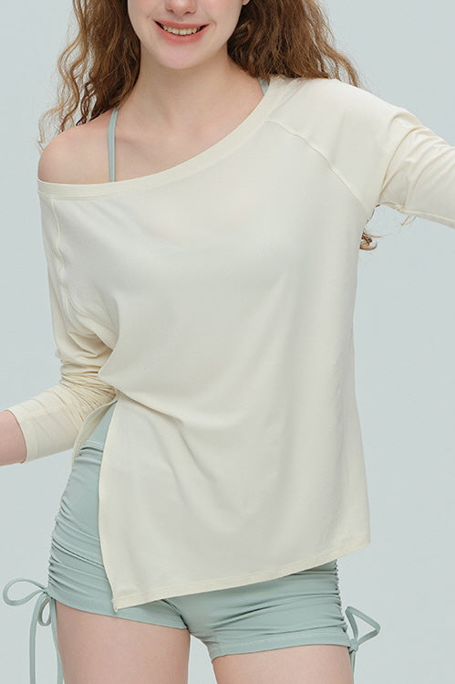 Soft Flow Off-Shoulder Long Sleeve Top