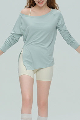 Soft Flow Off-Shoulder Long Sleeve Top