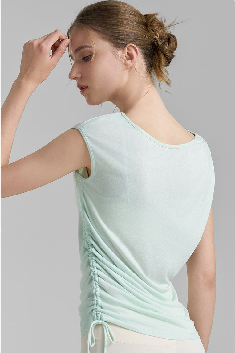 Double-Sided Shirring Cap Sleeve Top