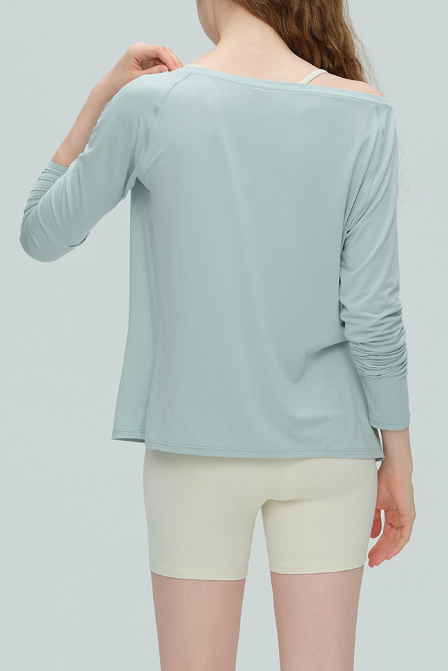 Soft Flow Off-Shoulder Long Sleeve Top