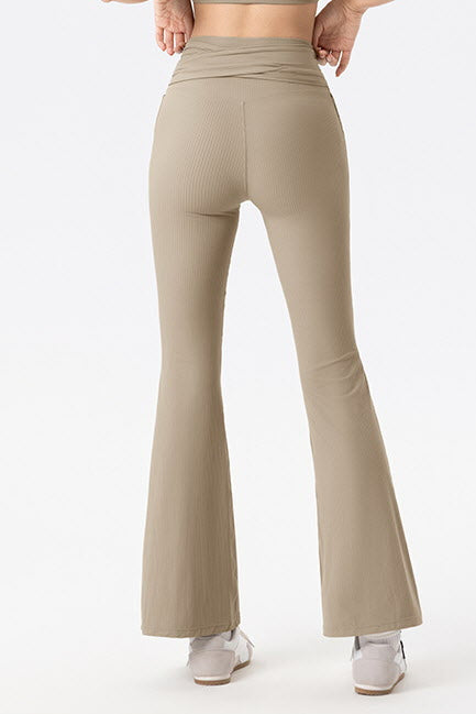 Shanti Tie-Waist Ribbed Flare Pants