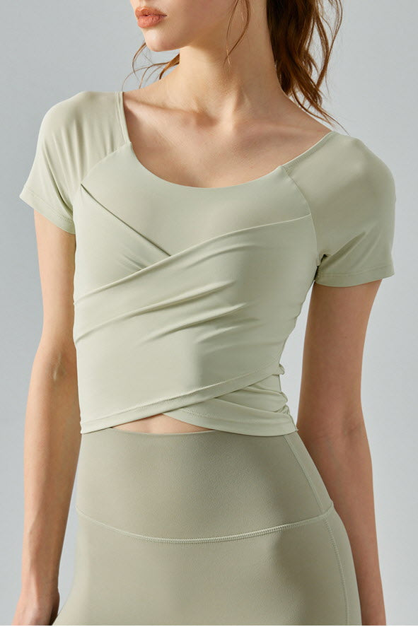 Shanti Cross-Drape Crop Top