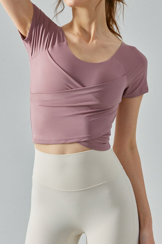 Shanti Cross-Drape Crop Top