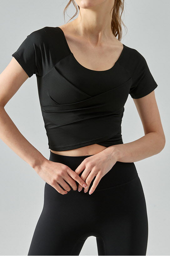 Shanti Cross-Drape Crop Top