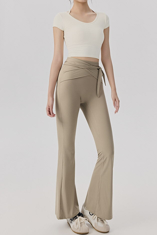 Shanti Keyhole-Back Ribbed Crop Top
