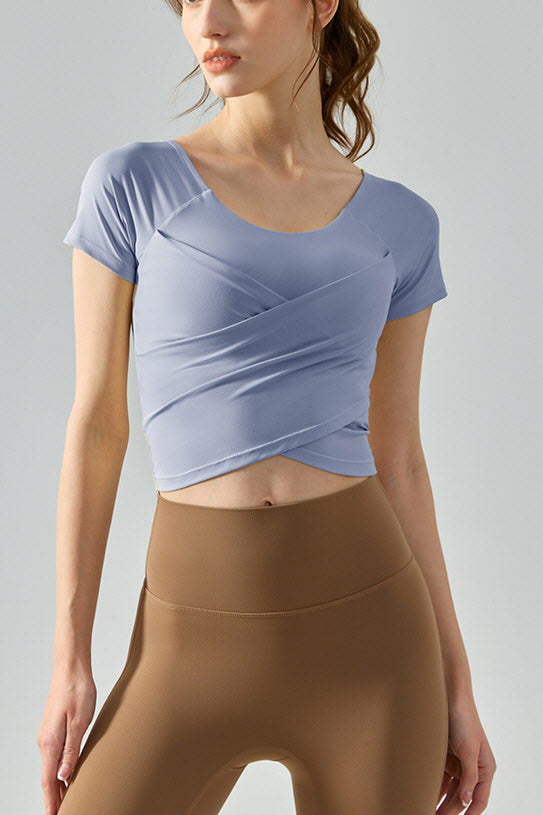 Shanti Cross-Drape Crop Top