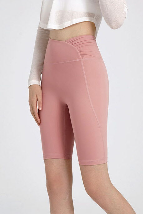 Shanti Crossover Gathered Biker Shorts