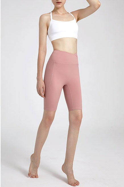 Shanti Crossover Gathered Biker Shorts