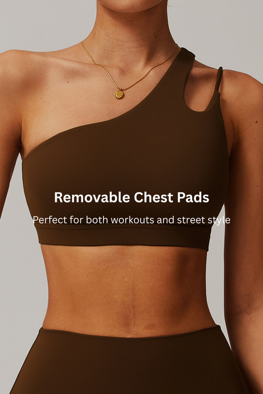 One-Shoulder Shockproof Yoga Bra