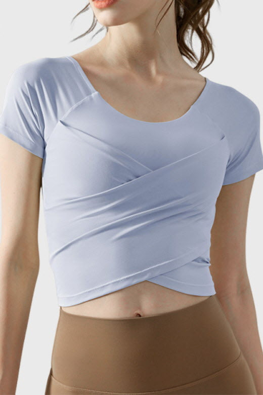 Shanti Cross-Drape Crop Top