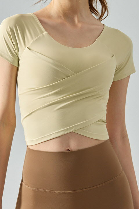 Shanti Cross-Drape Crop Top