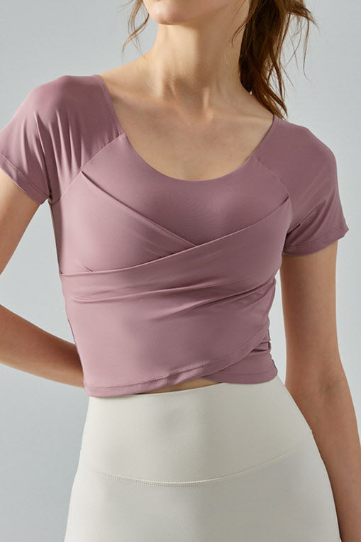 Shanti Cross-Drape Crop Top