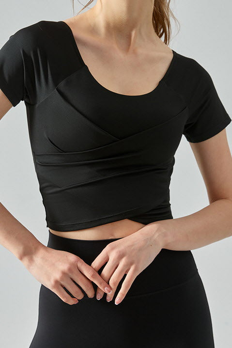 Shanti Cross-Drape Crop Top