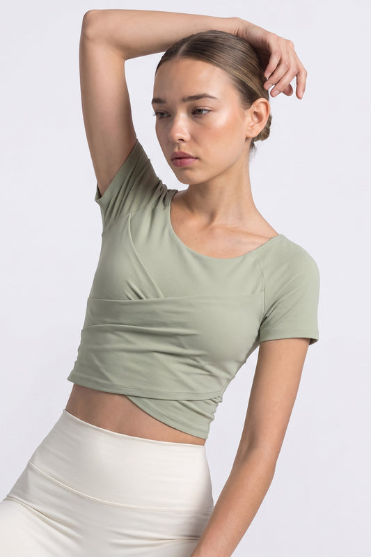 Shanti Cross-Drape Crop Top