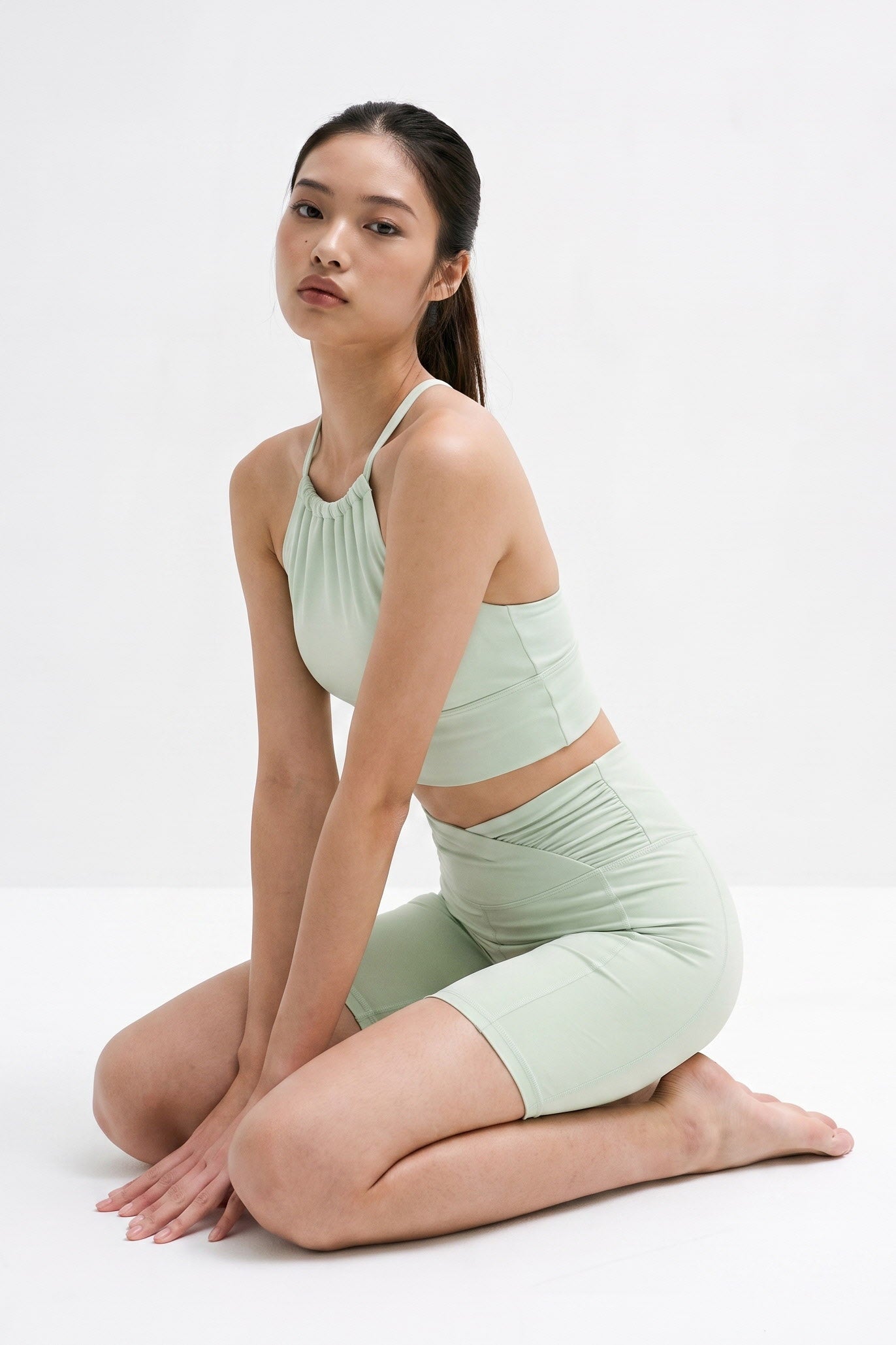 Shanti Crossover Gathered Biker Shorts